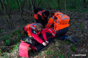 HANTSAR Team Members Training with a Stretcher