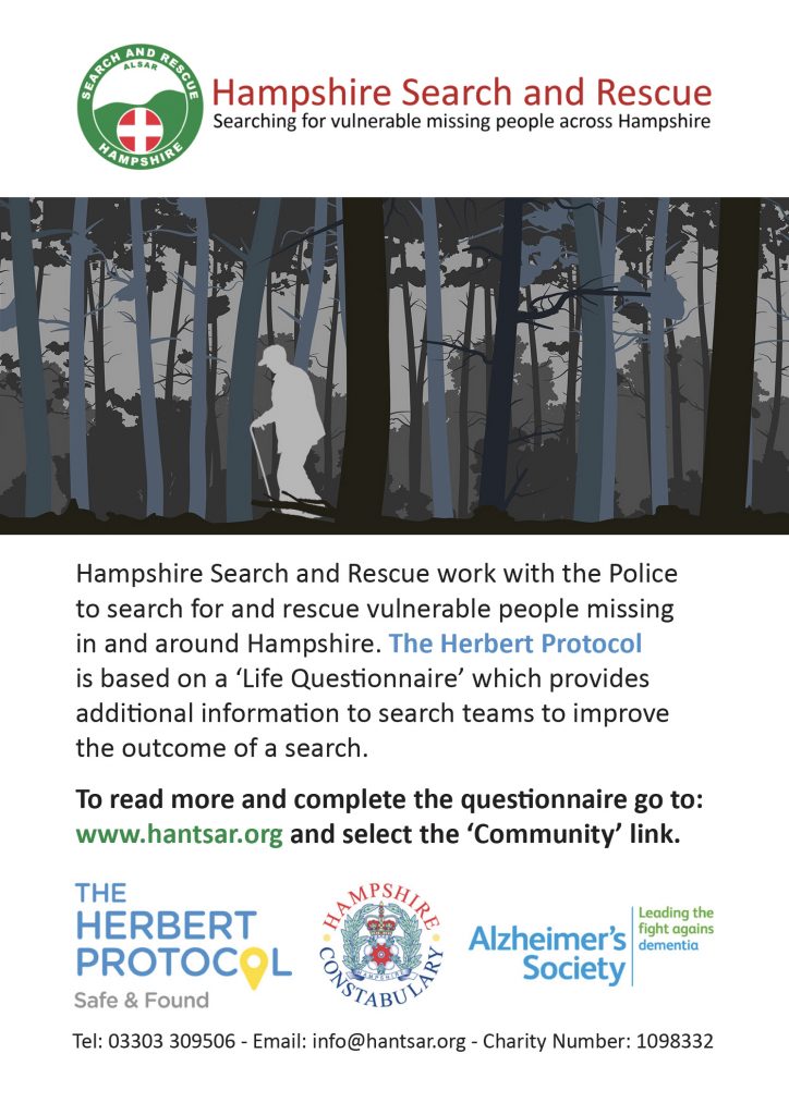 HANTSAR Launch the Herbert Protocol for Families and Carers of